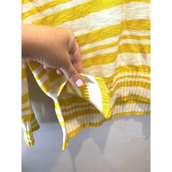 New GAP Striped Yellow Vneck Pullover Sweater - Picture 4 of 7